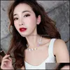 Chokers halsband hänger smycken koreanska pärla pärlor kedjor choker för halsband kvinnor mode dubbel lager lyx personifierad presentfall