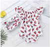 Mädchen Wassermelone Print Fly Sleeve Strampler Baby, Kleinkind Overall Kinder Kleidung Einteiliger Body LF 0012518156