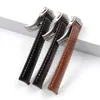 20mm Genuine Leather WatchBand For Omega Watch Strap Seamaster300 DE VILLE AT150 AQUA TERRA 150 Belt Folding Buckle Accessories