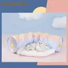 Tauseyong Cat Toys Interactive Pets Tunnel Kitten Pet Produkter Tillbehör Stuff Nest Rainbow Villa 210929