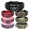 Fashion Wide Spiked Studded Leather Dog Collars Bullet Rivets With Cool Skull Pet Accessories For Medium Large Dogs S-XL 235C3