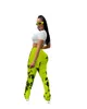 Moda corredores para mulheres calças de cintura alta calças gravata tintura calça suave streetwear casual empilhado legging 210525