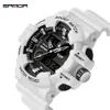 Relógios masculinos SANDA Branco estilo G Relógio esportivo LED Digital à prova d'água Relógio casual S Shock Relógio masculino relogios masculino Relógio masculino X0625