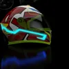 Motosiklet Kaskları Açık Gece Zaman Sürme Kask LED Soğuk Işık Şerit Yanıp Sönen Sinyal Işık Sticker Su Geçirmez Şarj Edilebilir