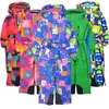 Children's winter outdoor jumpsuit ski suit windproof snow-proof water plus velvet thickening 211109