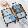 Travel Storage Bag Of Clothes And Shoes Cherry Blossom Pattern Korean Style Lovely Flower Six Piece Bags