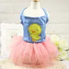 Vêtements de chien été rayé gaze robe vêtements pour petits chiens moyens fête anniversaire Bowknot chiot jupe printemps animal de compagnie