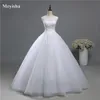 Zj9139 högkvalitativ mode stil spets bröllopsklänningar för brudar fulla ärmar vit elfenben plus storlek maxi formell