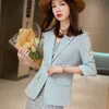 Damskie Garnitury Blazers 2022 Moda Dorywczo Kobiety Blazer i Kurtka Panie Biurowe Pracy Work Uniform Business Ol Style White