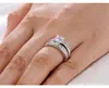 2021 REAL 925 Sterling Ring Set for Women Silver Wedding Engagement Jewely Whole3706113