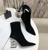Italian leather high heel 9cm hig eel pointed toe short boots fashion women's eather outsole zipper design 35-41
