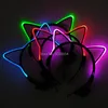 Accessoires de costumes Ventes chaudes LED Chapeaux Mignon Clignotant LED Chat Oreille Bandeau Multicolore Disponible LED Flash Lights Chapeaux pour Girl Party