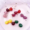 Dangle Lustre Cerises Boucles D'oreilles Doux Fruits D'été Long Style All-match À La Mode Cadeau D'anniversaire