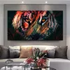 Wandbilder Abstrakt Bunte Tiger Poster und Drucke Leinwand Malerei Dekoration Für Wohnzimmer Tier Poster