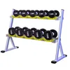 Hexagonal Round Head Rubberized Electroplating Dumbbell Set A-Type Rack Multi-Layer Storage Dumbbells