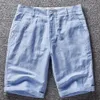 Shorts de linho dos homens homens verão algodão praia curta homens marca lazer selvagem solo sólido shorts homens homens curtos homens casuais