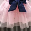 Lange mouwen baby meisje jurk pasgeboren polka dot prinses baby baby meisje kleding baljurk feestjurken winter kinderkleding q0716