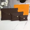 Klasyczny projekt wysokiej jakości 3 -częściowy pochette kirigami portfel damski torebki torebki podwójne portfele hasp fold karty Passor153g
