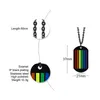 Gökkuşağı LGBT eşcinsel gurur köpek etiketi askeri kolye kolye erkekler kadın için paslanmaz çelik zincir takı bff hediye