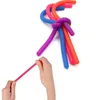 TPR Stress Relief Toy Stretchy String Fidget Funny Pull Vent Rubber Sensory Toys Noodles Anti Soft Glue Elastic Rope Neon Autism Noodle Gift for Kids Children