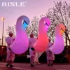 3 stks Volwassen Witte Opblaasbare Swan Dier Kostuum met Kleurrijke LED-verlichting voor Dance Party Decoration