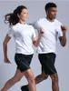 P15-1 빠른 건조 체육관 셔츠 남성 여름 여성 운동복 러닝 티셔츠 스포츠 탄성 조깅 탑스 느슨한 훈련 반팔