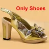 Latest Design African Women Wedding Shoe And Bag Decorated With Rhinestone Matching Italian Set High Heels Pumps Dress Shoes