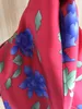 2021 arrival fashion elegant red flower 100% silk scarf 90*90 cm square shawl twill wrap for women lady girl