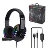 RGB Light Gaming Hörlurar med HD MIC PC Gamer Headset Wired Headphone för PS4 Byt mobiltelefon Barngåva