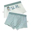 4pcs Sous-vêtements pour garçons Boxer pour enfants Boxer en coton rayé bleu Vêtements pour enfants 2 3 4 5 6 7 8 9 10 11 12 13 14 ans OMGosh 211122