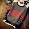 Höst Vintertröja Mäns Round Neck Solid Färg Turtleneck Sweater Mäns Ungdom Trend Ny Slim Långärmad Sweater Y0907