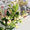 Konstgjorda olivböna blomma trädgrenar falska växtbukett för DIY födelsedag bröllopsfest hemrum krans dekoration y0630