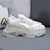 Los más nuevos hombres Triple S Zapatos de diseñador ocasionales Paris 17 FW Hombres Deportes Fondo de cristal Mujeres Entrenadores Suela transparente Zapato Daddy Zapatillas de deporte Vintage Viejos zapatos balencaigas