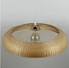 Bambus Wiklinowy Rattan Ring Shade Wisiorek Lampy Oprawa Rustic Vintage Prymitywne Wiszące Projekt Restauracja E27 E26 Bulb