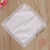 25 cm weißer Spitze dünnes Taschentuch Baumwolltuch Frau Hochzeit Geschenke Party Dekoration Stoff Serviette DIY Platte leere GWA60621271658