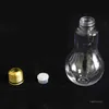 LED Light Bulb Water Bottle Plastic Milk Juice Waters Bottle Disposable Leak-proof Drink Cup With Lid Creative Drinkware By Sea T2I52150