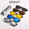 Clip de lunettes de soleil magnétique Lens Merring sur verres hommes Cadre de myopie optique polarisée avec sac en cuir7400073