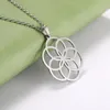 Anhänger Halsketten Dawapara Mode Edelstahl Schmuck Halskette Für Frauen Pflanze Blume des Lebens Hohl Schneiden