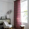 Rode Boheemse gordijn katoen linnen afdrukken gordijn voor woonkamer slaapkamer semi-shading erker gordijn afgewerkt home decor 210712