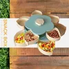 Creative Flower Petal Fruit Plate Candy Opbergdoos 5 Roosters Nuts Snack Lade Roterende Bloemen Voedsel Gift BBCX30653 210922