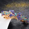 Pince à cheveux à fleurs en strass pour femmes, Barrettes papillon en cristal de haute qualité, bijoux pour filles, accessoires de mariage