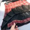 High Waist Plaid Pleated Skirts Women Punk Black Gothic Cute Sexy Mini Girl Dance JK Uniform Students Clothes Summer 210520
