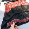 Hohe Taille Plaid Faltenröcke Frauen Punk Schwarz Gothic Niedlich Sexy Mini Mädchen Tanz JK Uniform Studenten Kleidung Sommer 210520