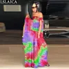 Tutina da donna senza maniche Tie Dye Abiti larghi per collo slash Plus Size 2XL Sexy Party Club Tuta estiva 210520