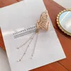 Metal three dimensional butterfly tassel clip pearl hairpin Female Love Pendant hair grab plate shark top ornament