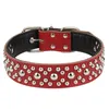 Dog Collars & Leashes Genuine Leather Studded Big Collar With Round Rivets Adjustable For Large Breed Dogs Pet Supplies