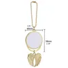 Sublimation Blanks Car Pendant party Angel Wing Rearview Mirror Decoration Hanging Charm Ornaments Automobiles Interior Cars Accessories WLL963