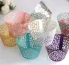 Backing Cup Laser Cut Cupcake Wrappers Cake Decor Wedding Party Decoration Shower Wrap Birthday Favors Ice Cream Wraps Vine Cases EEB4507
