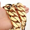 24mm o 31mm di larghezza Cool Jewelry Super Heavy Gold Tone Curb Cuban Boys Catena da uomo in acciaio inossidabile 316L Catene per bracciali con collana