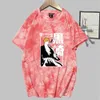 Bleach Anime Krótki rękaw Okrągły Neck Tie Drint T-shirt Y0809